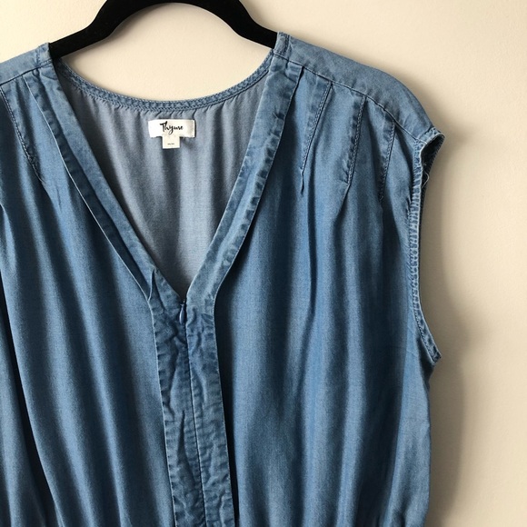 SOLD Thyme Maternity Denim Tunic Dress medium - Picture 4 of 7